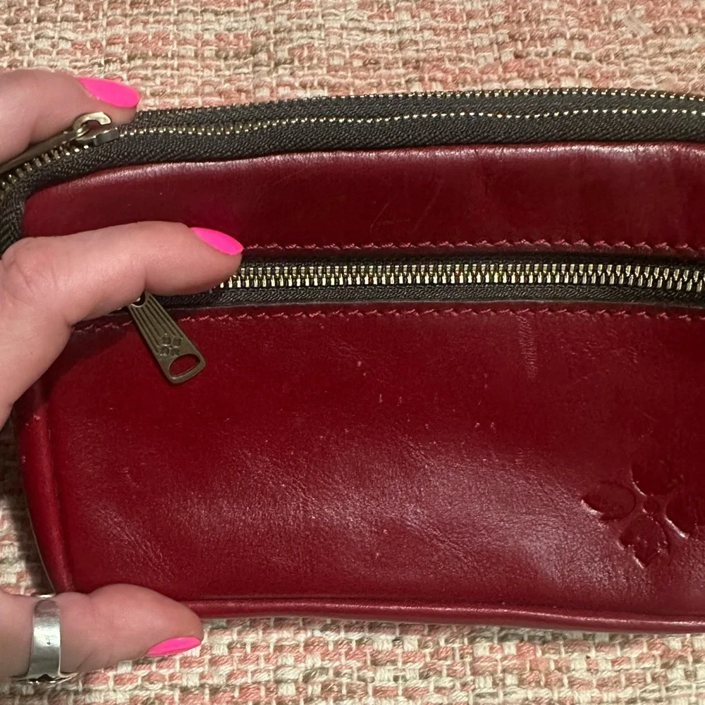 PATRICIA NASH red leather wristlet - Picture 2 of 4